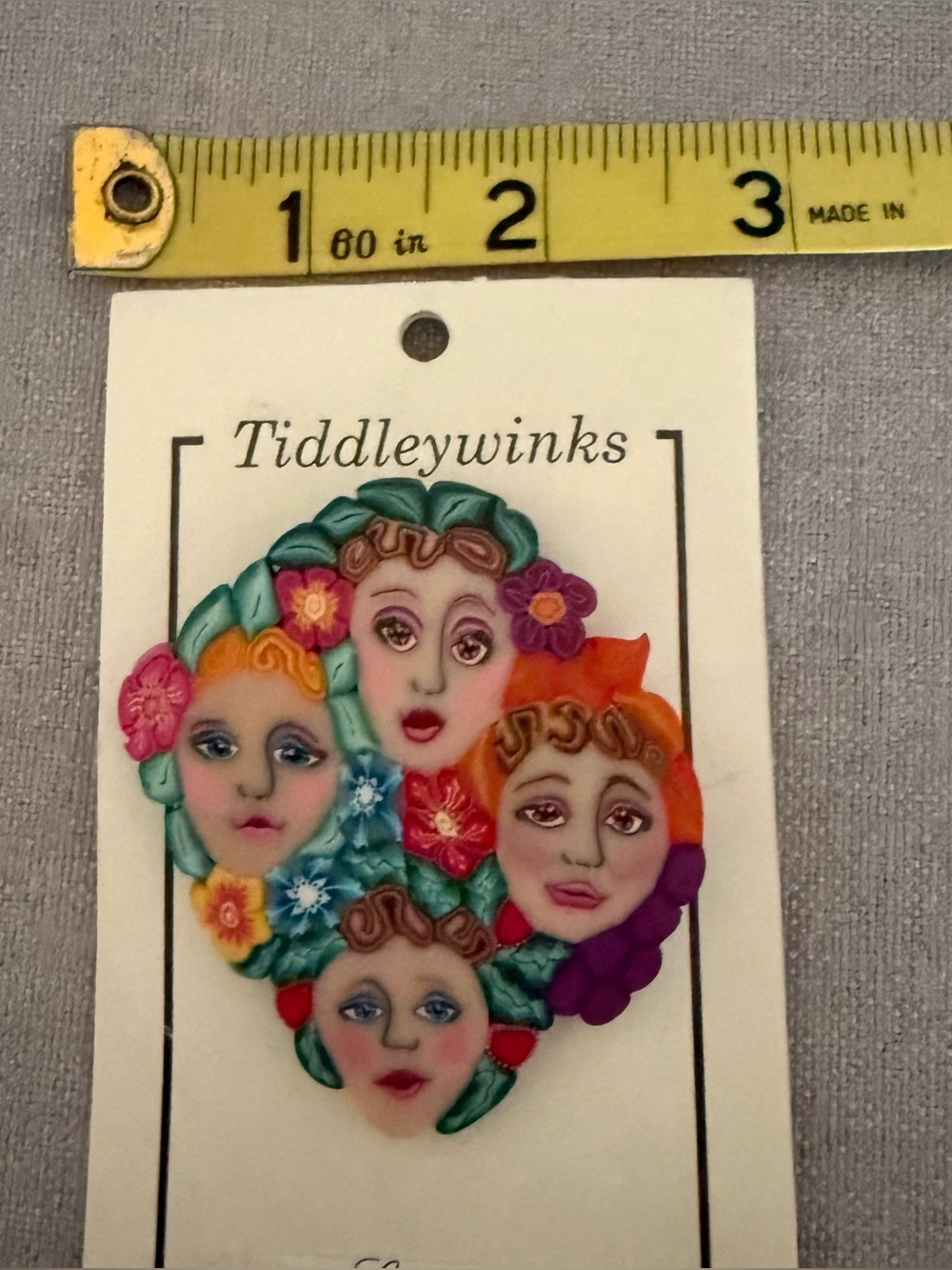 Unique Handcrafted Clay Brooch